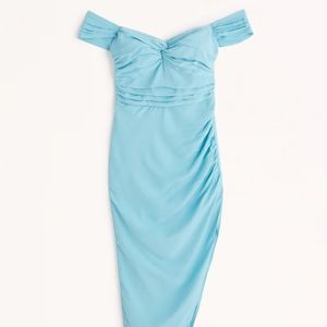 Off-Shoulder Light Blue Cocktail Dress
